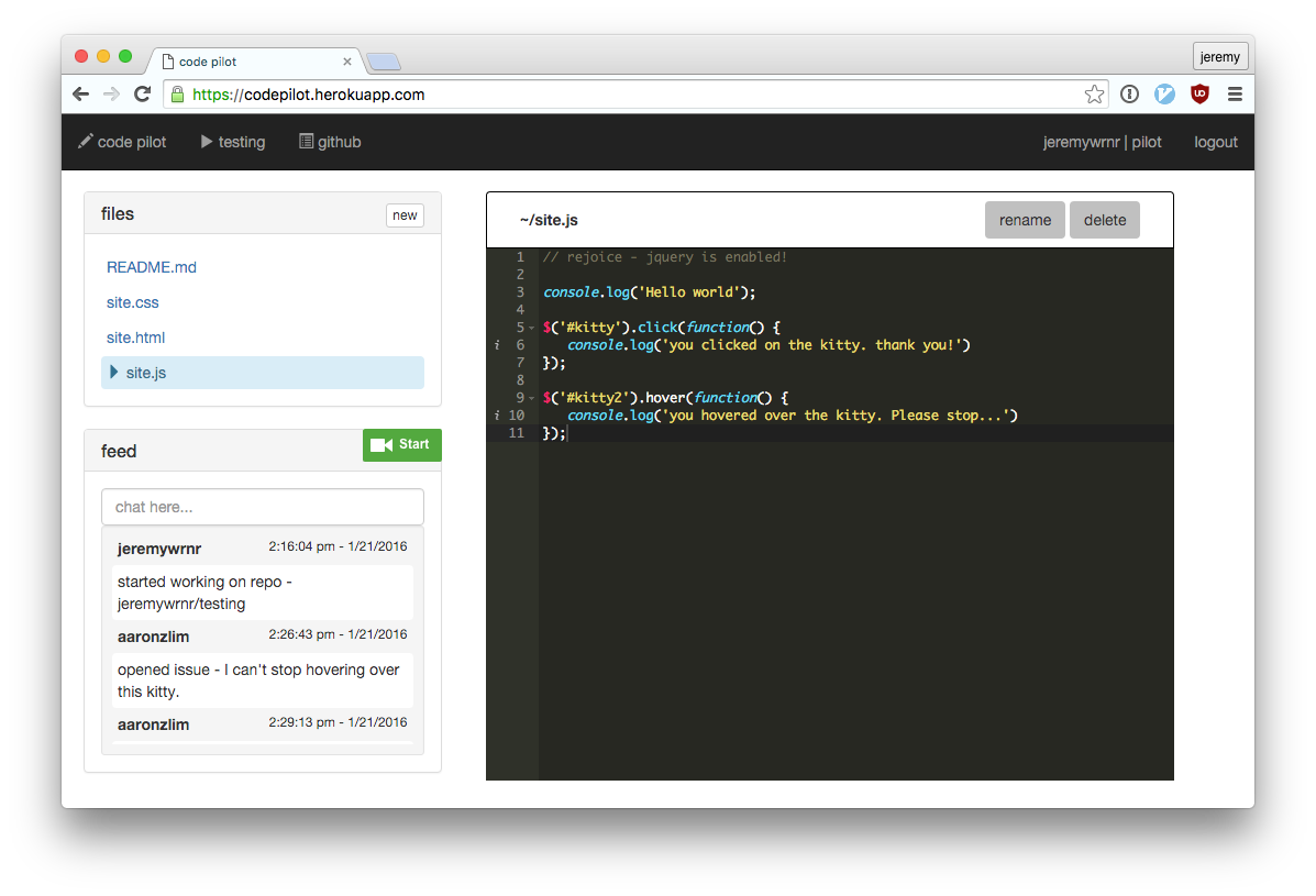 CodePilot Basic Programming Interface